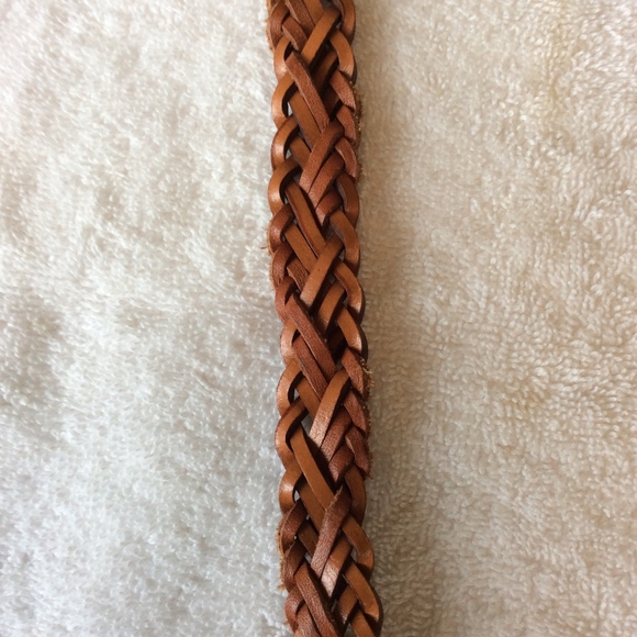 3/4" Braided Genuine Leather Belt, Size L - Picture 4 of 4